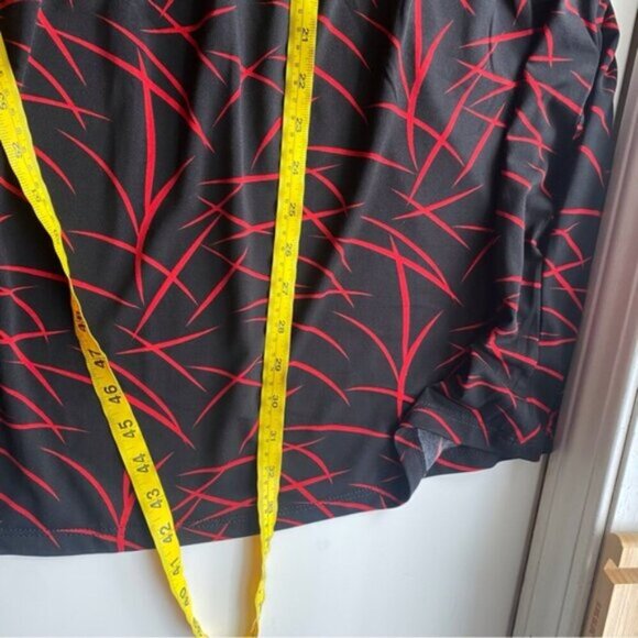 Ulla Popken Tunic Women's Size 36/38 Black Geometric Pockets Stretch Round Neck - Picture 12 of 14